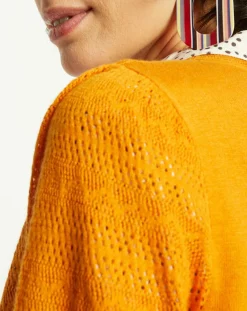 Pull Virginie motifs ajourés tournesol