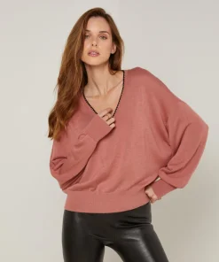 Pull Yolande en Laine mélangée bois de rose