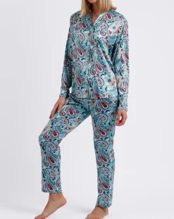 Pyjama Chemise & Pantalon Nadia bleu