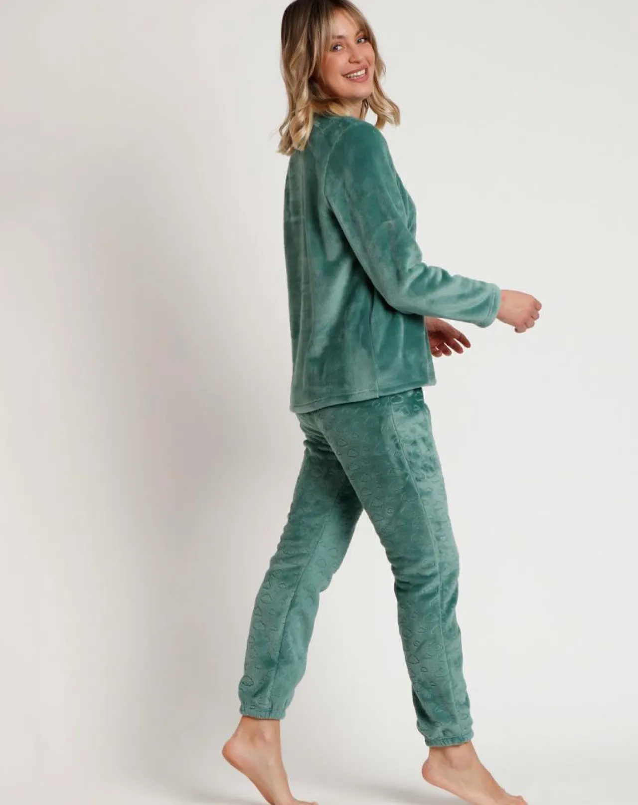 Pyjama corail Be Kind to the Planet B vert feuille