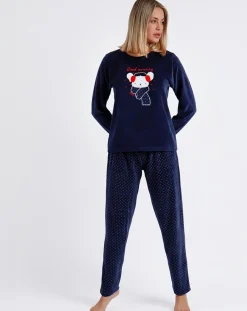 Pyjama en velours Good Morning Mouse bleu marine