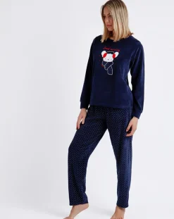 Pyjama en velours Good Morning Mouse bleu marine