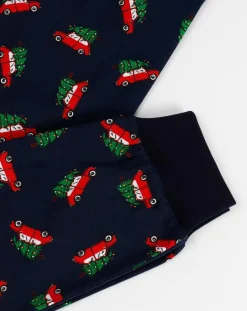 Pyjama haut à manches longues & pantalon bleu marine