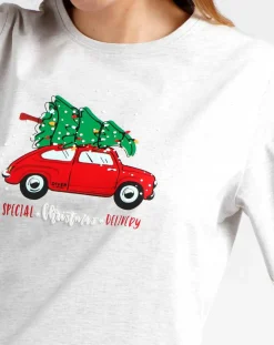 Pyjama Haut à manches longues & Pantalon Leila gris/bleu marine