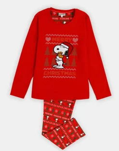 Pyjama haut à manches longues & pantalon rouge