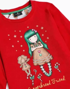 Pyjama haut à manches longues & pantalon rouge/gris