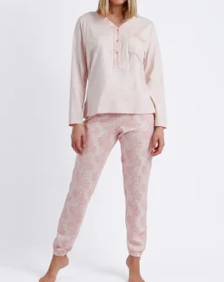 Pyjama Haut à manches longues & Pantalon Orla rose