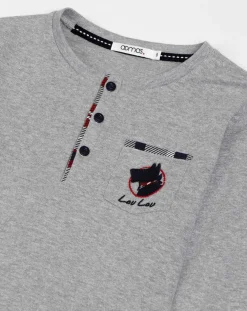 Pyjama Haut manches longues & Pantalon Hassan gris