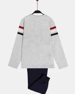 Pyjama Haut manches longues & Pantalon Oliver gris/noir