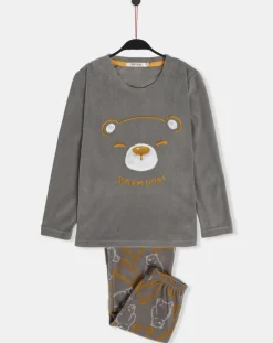 Pyjama Haut manches longues & Pantalon Emiko gris