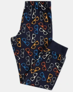 Pyjama Haut manches longues & Pantalon Akio bleu marine