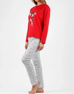 Pyjama Mickey imprimé Hugs rouge/gris