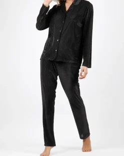 Pyjama T-Shirt Manches Longues & Pantalon noir