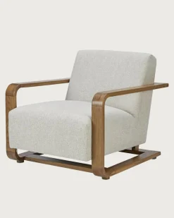 Rima - Fauteuil en bois massif chêne et en lin