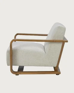 Rima - Fauteuil en bois massif chêne et en lin