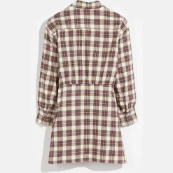 Robe 100% Coton Bio Violets tartan multicolore