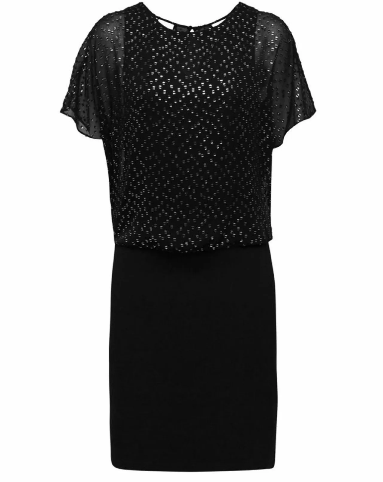 Robe 2 en 1 Plumetis argenté/noir