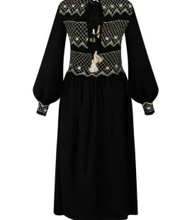 Robe 100% Laine Baptême noire