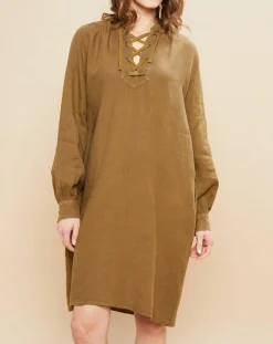 Robe 100% Lin Reference verte