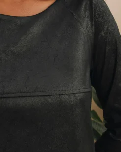 Robe peau de pêche Tasha noire