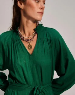 Robe à volants Olivia verte