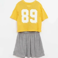 Robe Abal en Coton 2 en 1 gris/jaune