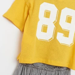 Robe Abal en Coton 2 en 1 gris/jaune