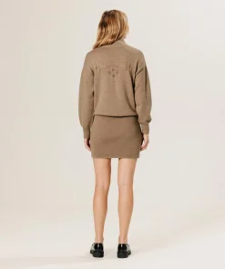 Robe Aliette ajourée 100% laine beige