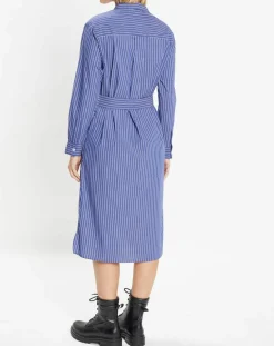 Robe Alix rayée blanc/bleu