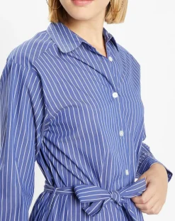 Robe Alix rayée blanc/bleu