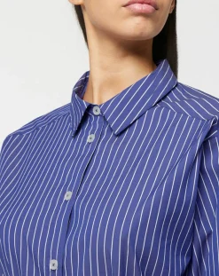 Robe Alix rayée blanc/bleu