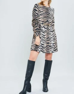 Robe Belle de Jour imprimée marron