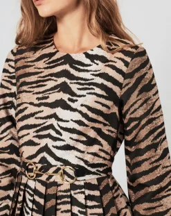 Robe Belle de Jour imprimée marron