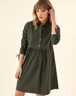 Robe Billy kaki rayure dorée