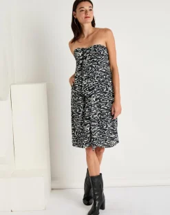 Robe bustier Clara imprimée noire