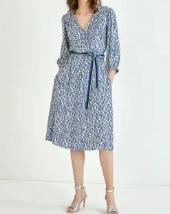 Robe Carmela imprimée bleu roi
