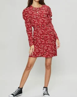 Robe Cennet imprimée rouge