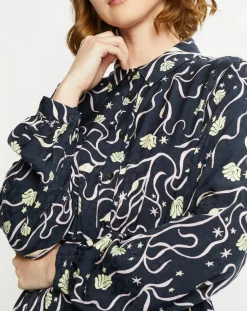 Robe Chemise Cosmos bleu nuit/violet