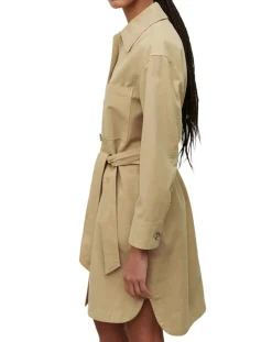 Robe Chemise en Coton & Lin Ceinture beige