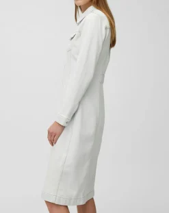 Robe chemise en Jean cintrée bleu clair