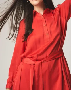 Robe chemise midi Judy rouge