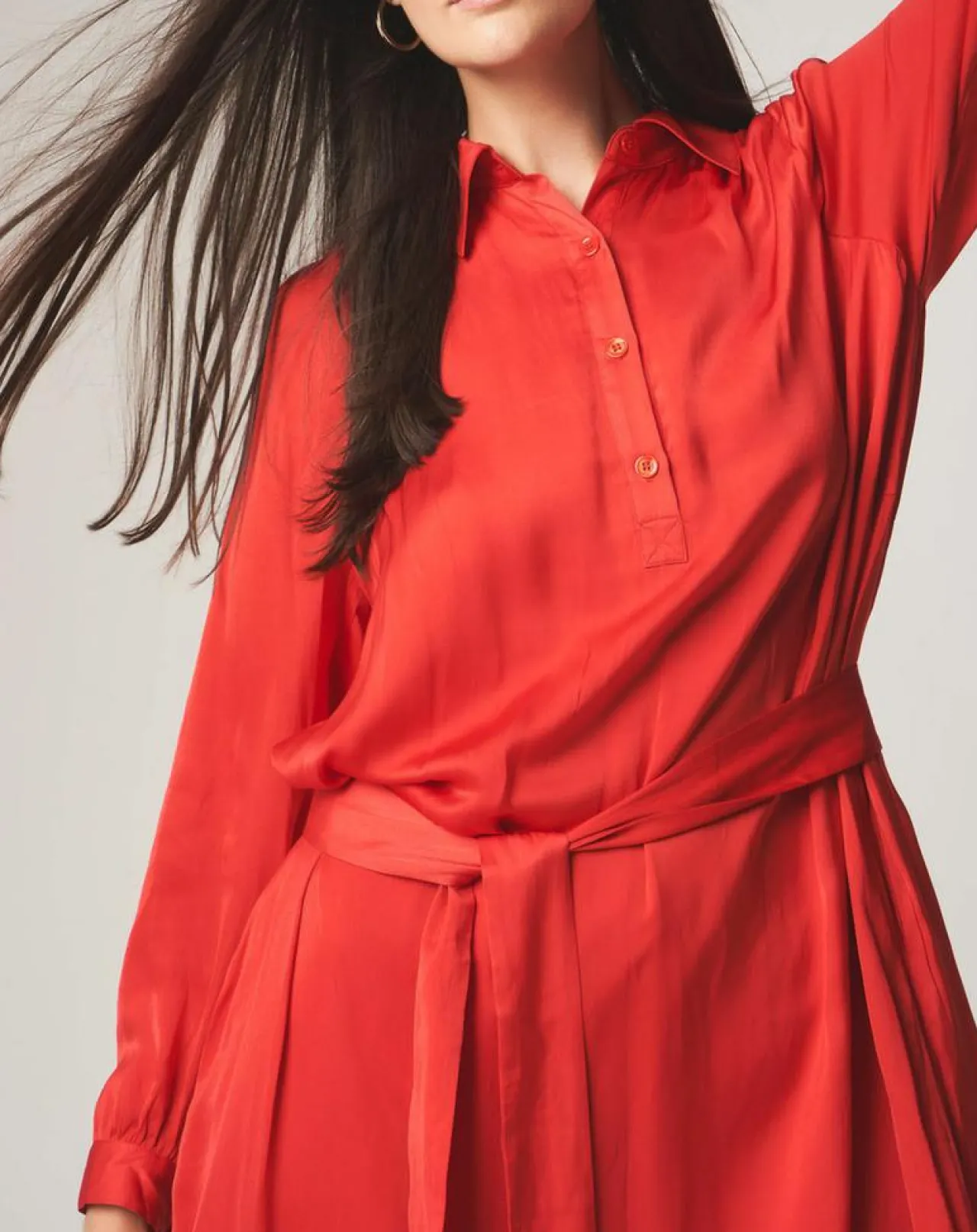 Robe chemise midi Judy rouge