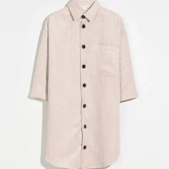 Robe chemise oversize en Velours côtelé Arrow écrue