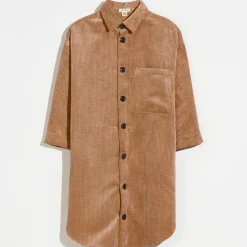 Robe chemise oversize en Velours côtelé Arrow écureuil