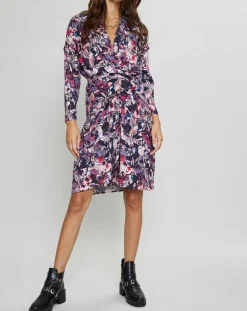 Robe Clavie imprimée rose/violet