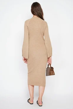 Robe col montant camel