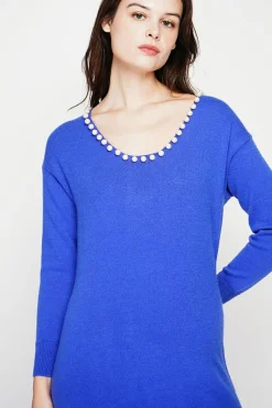 Robe col perlé royal