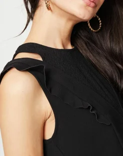 Robe Coleen à petits volants noire