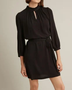 Robe courte col victorien noir foncé