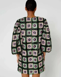 Robe courte Crochet Paillette noire